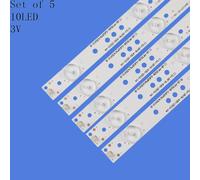 Kit de bande de rétroéclairage LED, 5 pièces, 10LED(3V) 842.5mm, pour 43PFT4131 43PFS5301 GJ-2K15-430-D510 GJ-2K16-430-D510-V4 01Q58-A BDM4350 ""Nipseyteko