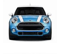 Kit de bandes de course pour capot et coffre - Blanc double capot et arrière bandes avec rayures noires en vinyle autocollant pour Mini Cooper