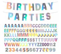 Kit de bannière à faire soi-même avec lettres et bannières holographiques personnalisables pour anniversaire, remise de diplôme, fête de mariage, décoration de fête prénatale (holographique)