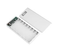 Kit de Banque D'alimentation, Boîtier de Coque de Banque D'alimentation de Batterie 8x18650, Kit de Banque D'alimentation D'affichage LCD à Deux Ports USB Bricolage(blanche)