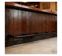 Kit de barandilla de acero inoxidable para barra, soporte de montaje en pared y barra reposapiés, 260 cm (8,5 pies), soporte de pata de mostrador negro para el hogar, restaurante, pub, cocina.