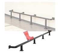 Kit de barandilla horizontal temporal para bares - Solución de barandilla negra para restaurantes y pubs con soportes de pared, tapas de extremo y conectores - Sistema de barandilla para terraza de 6