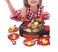 Kit de Barbecue pour : Jouet pour Barbecue électrique avec Effets de lumière réalistes, Accessoire de Cuisine Imaginaire pour garçons et Filles, salles de Jeux et Camps
