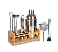 Kit de Barman 11 pièces avec Shaker à Cocktail et Support, Ensemble d'outils de Bar Professionnel en Acier Inoxydable, idéal pour mélanger Les Boissons