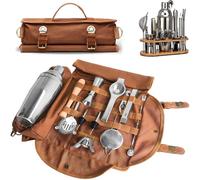Kit de barman - 20 pièces d'outils de bar professionnels avec sac de bar portable et bandoulière pour les barmen débutants et expérimentés