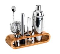 Kit de barman Mixology, ensemble d'outils bar 10 pièces avec support en bambou, à domicile(Rose gold)