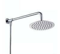 Kit de barre de douche - Grand pommeau de douche rond - Haute pression - Cascade - Avec joint pivotant - Chrome poli