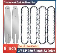 Kit de barre de guidage de chaîne de tronçonneuse en alliage haute Performance de 8 pouces, 33 maillons d'entraînement, pas de 3/8 "LP, épaisseur de dent de guidage de 0.050", scie électrique 10pcs 8-