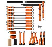 Kit de barre de pilates avec bandes de résistance - Bâton d'exercice de yoga, pôle d'entraînement | Barre de fitness, tonalité du corps, barre de conditionnement de la force, personnel de bande de
