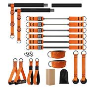 Kit de barre de pilates avec bandes de résistance - Bâton d'exercice de yoga, pôle d'entraînement | Barre de fitness, tonalité du corps, barre de conditionnement de la force, personnel de bande de