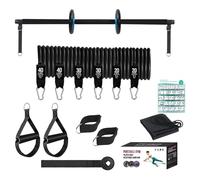 Kit de barre de pilates | Barre extensible pour pilates avec bandes de résistance, équipement de fitness multifonctionnel avec rouleau abdominal pour entraînement complet du corps