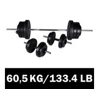 Kit De Barre D'haltère Et 2 Haltères 605kg