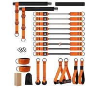 Kit de barre Pilates avec bandes de résistance - équipement de fitness multifonctionnel | Multi-fonctionnel avec résistance réglable pour les athlètes amateurs de fitness Jambes dos épaules cou