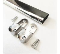 Kit de barre pour penderie et dressing en Inox 1000 mm recoupable avec supports en U