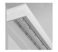 Kit de barres 4 en 1, 2,4 m / 7.9ft, montage au plafond avec double rail, comprend des supports et une cantonnière, parfait pour la décoration d'intérieur moderne, facile à installer, design Ele