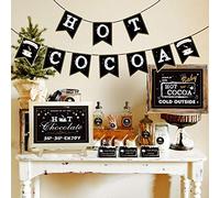 Kit de barres de chocolat chaud avec étiquettes de garniture, étiquettes autocollantes pour l'hiver, Noël, Nouvel An, fête d'anniversaire