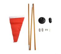 Kit de base de drapeau de sécurité de 119,4 cm avec support de rail pour kayak, canoë, bateau, accessoires marins, comprend un mât pliable en aluminium, un drapeau en nylon et du matériel de montage