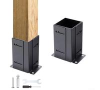 Kit de base de poteau en acier, support de poteau réglable robuste, pour poteaux en bois de 8,9 à 10,2 cm de diamètre, pour terrasse, pergola, clôture, boîte aux lettres