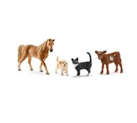 Kit de base Farm world - Coffret de 5 Pièces avec Chiens et Chiots Mignons - Ensemble Chien avec Bulldog Français, Jack Russell, Cocker, Schnauzer et Caniche - Jouets schleich pour Enfants dès 3 ans, schleich 77414 FARM WORLD