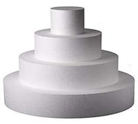 Kit de base pour gâteau 4 formes circulaires en polystyrène DEART Polistirolo, hauteur 10 cm, bases 10 cm, 20 cm, 30 cm et 40 cm