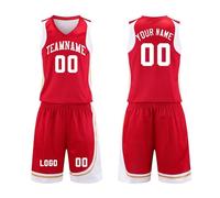 Kit de basket-ball personnalisé 2 pièces pour enfants, débardeur respirant et short athlétique avec numéro de l'équipe n° 23 30 pour garçons et filles de 4 à 15 ans, garçons et filles (rouge (Wlidcats