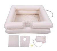 Kit de Bassin de Shampooing pour Bassin de Lavage de Cheveux Gonflable Portable Réutilisable équipé D'une Valve de Gonflage de Sécurité pour Femme Enceinte Blessée Alitée Handicapée Personnes âgées Ha