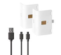 Kit de batterie - 2 Batteries rechargeables pour Xbox One - compatible avec Station de charge Twin Charge X comme batterie de remplacement - blanc