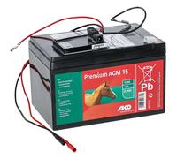 AKO Kit complet Premium AGM 15 Ah idéal pour électrificateurs à pile 9 V