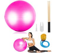 Kit de batterie de fitness cardio, ballon d'équilibre de 66 cm, pompe et bâtons de 90,7 g pour exercices d'aérobic, de stabilité, de yoga et de pilates