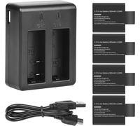 Kit de batterie de rechange avec double chargeur 3,7 V 900 mAh Li-ion compatible avec caméra d'action SJCAM SJ4000 SJ5000 SJ6000 M10