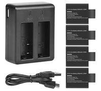 Kit de batterie de rechange avec double chargeur 3,7V 900 mAh Li-ion compatible avec SJCAM SJ4000 SJ5000 SJ6000 M10 Action Camera
