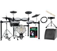 Kit de Batterie Électronique 9 Mesh Pads 720 Sounds USB MIDI + Tabouret Enceinte