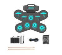 Kit de batterie électronique 9 pads pour entraînement avec prise casque intégrée pour enfants adultes débutants