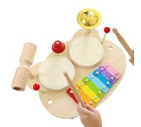 Kit de Batterie,Jouets Musicaux en Bois à Percussion Instrument | Tambour pour ,pour Anniversaire Noël Pratique Jeu sur Table Garçons Filles
