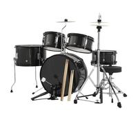 Kit de batterie junior - GARVEE - 5 pièces - Caisse claire - Toms basses - Cymbales Charleston - 2 paires de baguettes