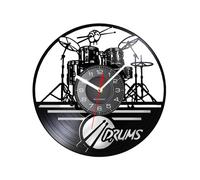 - Kit de batterie vintage en vinyle - Décoration murale inspirée - Décoration murale rétro artistique - Idée cadeau pour chambre à coucher dans le salon - Musiciens et amateurs de musique