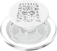 Kit de Batterie Vintage Verni avec Dessin de Batteur PopSockets PopGrip pour MagSafe