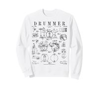 Kit de Batterie Vintage Verni avec Dessin de Batteur Sweatshirt