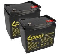 Kit de batteries 24 V 62 Ah pour Sunrise Medical Quickie Q100 Q200 Q300 M Mini sans entretien AGM ou gel, 2 x 12 V, protection contre les courts-circuits et la décharge profonde