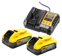 Kit de batteries DeWALT PowerStack 18 V 2× 5,0 Ah avec chargeur DCB1104H2
