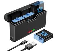 Kit de batteries pour Hero 13 Black/Enduro - 3 batteries haute performance de 2400 mAh avec longue durée de vie et chargeur USB-C à 3 canaux