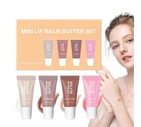 Kit De Baume À Lèvres | 4 Pièces Teinté Non-Collant Effet Volume | Beurre de Soin Hydratant et Brillant pour Lèvres | Idéal Pour Femmes Et Filles Pour Les Jours Bureau Anniversaire Fête Mariage Travai