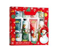 Kit de baume à lèvres hydratant pour les mains de Noël, soin des lèvres pour lèvres très sèches, petits objets pour calendrier de l'Avent cadeau pour femme (crème pour les mains et rouge à lèvres)