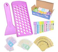 Kit de baume pour les lèvres - Plateau de remplissage pour baume à lèvres facile et spatule - 50 tubes de baume à lèvres vides avec capsules - 5.5 ml - 50 inscriptibles et 50 autocollants imprimés