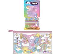 Kit de beauté Care Bears | Kit de chignons, jarretières et pinces dans un étui avec fermeture | Accessoires de cheveux colorés pour enfants