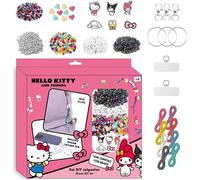 Kit de beauté DIY Bag Clip Hello Kitty | Kit créatif avec plus de 250 perles, breloques et accessoires | Créez des pendentifs de personnages Sanrio