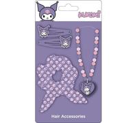 Kit de beauté Hello Kitty Kuromi | Kit de pinces à épiler, scrunchie et collier pour enfant | Accessoires dans les tons violets avec design alternatif Sanrio