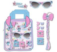 Kit de beauté pour enfants avec tresse, lunettes, pinces et jarretières | Accessoires de cheveux Disney avec motifs pastel et personnages de Lilo & Stitch