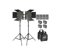 Accessoires photo Neewer Kit de Bi-couleur LED Torche et Support avec Batterie et Chargeur- 660 LED Dimmable avec Support en U et Barndoor (3200-5600K, CRI 96+), 3-6,5 feet