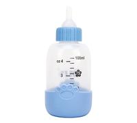 Kit de Biberon de Lait pour Animaux de Compagnie pour Chiot Chat, Biberon D'allaitement Universel en Silicone à Motif de Patte de 100 Ml avec échelle Transparente (Bleu)